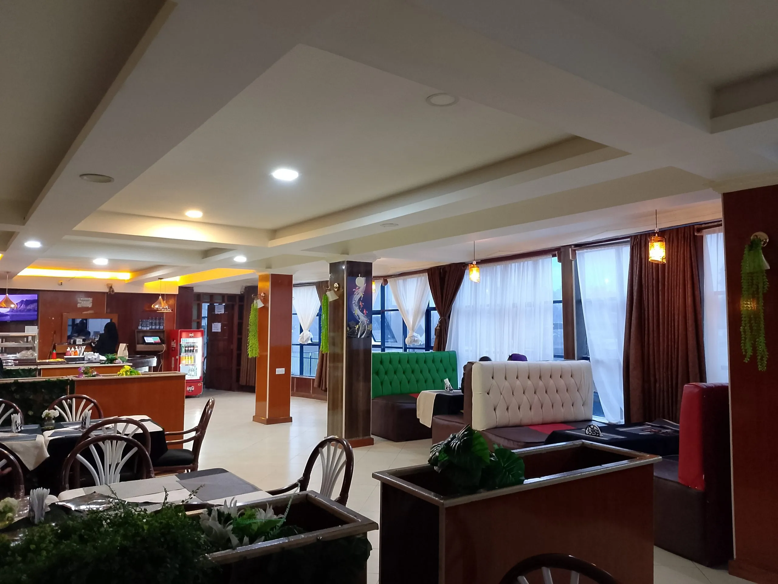 Dining tables and chairs in the Generis Hotel restaurant